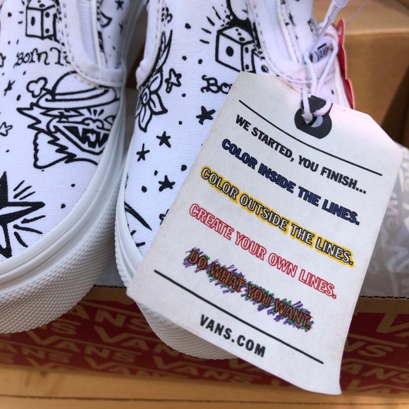 NWB- Rare VANS (U-COLOR) tattoo slip-on 🖍✒️ - Picture 3 of 8